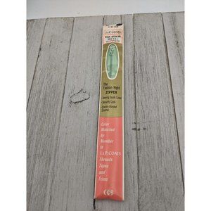 Vintage J&P Coats Neck Opening Metal Zipper 22" Nile Green 57